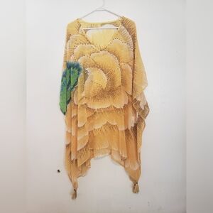 Gorgeous Floral Yellow and Green Swim Coverup